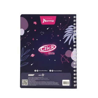 Cuaderno Argollado Profesional Cuadro Grande Click Girls Norma The good 100 Hojas