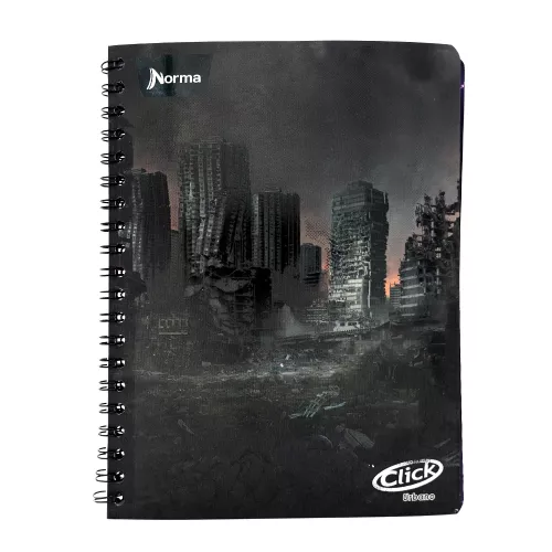 Cuaderno Argollado Profesional Cuadro Grande Click Urbano Destroyed city 100 Hojas