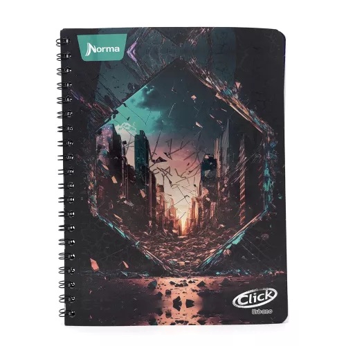 Cuaderno Argollado Profesional Cuadro Grande Click Urbano Destroyed city hexagon 100 Hojas