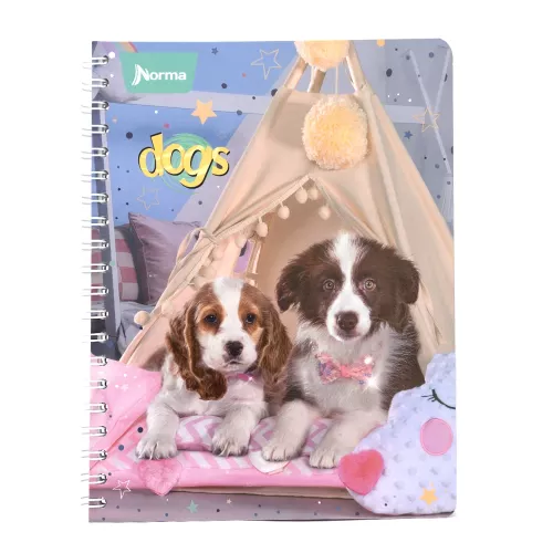 Cuaderno Argollado Profesional Cuadro Grande Dogs Camping - Dogs 100 Hojas