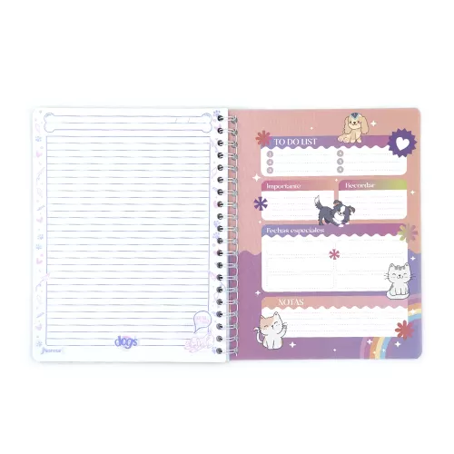 Cuaderno Argollado Profesional Cuadro Grande Dogs Miss Purrfect - Cats 100 Hojas