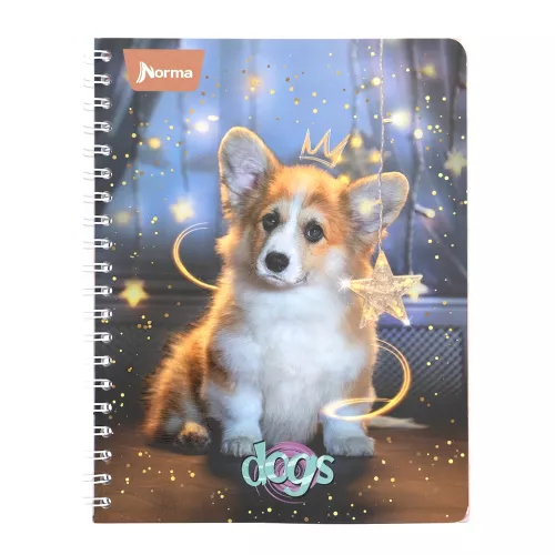 Cuaderno Argollado Profesional Cuadro Grande Dogs Princess Dogs 100 Hojas