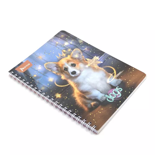 Cuaderno Argollado Profesional Cuadro Grande Dogs Princess Dogs 100 Hojas