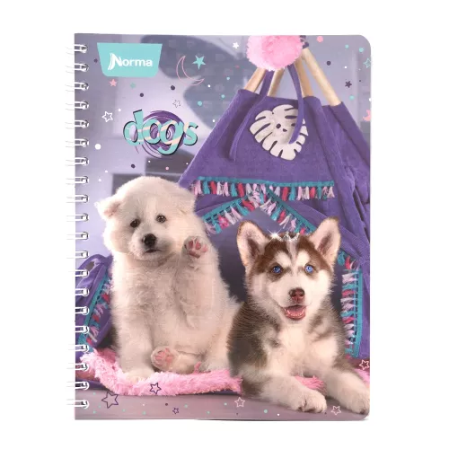 Cuaderno Argollado Profesional Cuadro Grande Dogs Smile -Dogs 100 Hojas