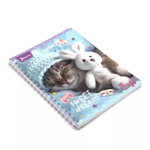 Cuaderno Argollado Profesional Cuadro Grande Dogs Sweet Dreams - Cats 100 Hojas