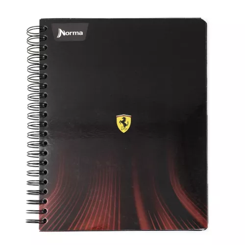 Cuaderno Argollado Profesional Cuadro Grande Ferrari Metalizado Darkness 200 Hojas