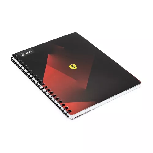 Cuaderno Argollado Profesional Cuadro Grande Ferrari Metalizado Red and black 100 Hojas