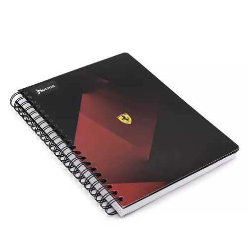 Cuaderno Argollado Profesional Cuadro Grande Ferrari Metalizado Red and black 200 Hojas