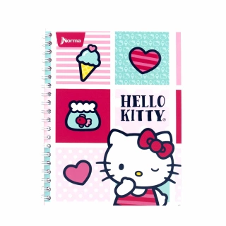 Cuaderno Argollado Profesional Cuadro Grande Hello Kitty Ice cream 100 Hojas
