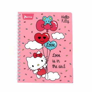 Cuaderno Argollado Profesional Cuadro Grande Hello Kitty Love is in the air 100 Hojas