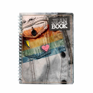 Cuaderno Argollado Profesional Cuadro Grande Jean Book Corazon 100 Hojas