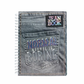 Cuaderno Argollado Profesional Cuadro Grande Jean Book Normal is boring 200 Hojas