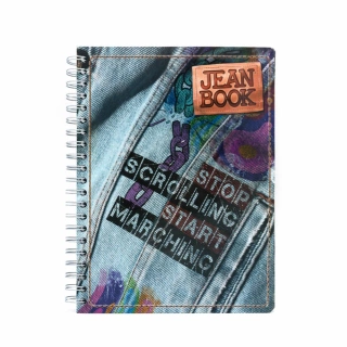Cuaderno Argollado Profesional Cuadro Grande Jean Book Stop scrolling 200 Hojas