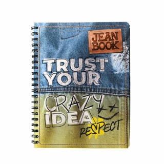 Cuaderno Argollado Profesional Cuadro Grande Jean Book Trust your crazy idea 100 Hojas