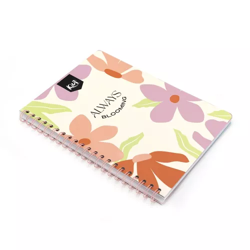 Cuaderno Argollado Profesional Cuadro Grande Kiut Always Blooming 100 Hojas
