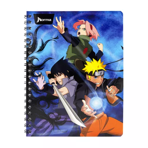 Cuaderno Argollado Profesional Cuadro Grande Naruto El equipo 7 100 Hojas