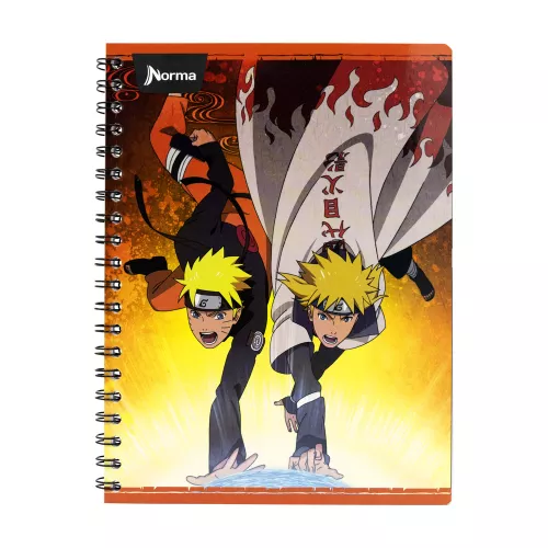 Cuaderno Argollado Profesional Cuadro Grande Naruto Minato y Naruto 100 Hojas