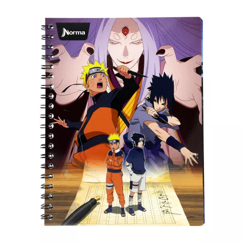 Cuaderno Argollado Profesional Cuadro Grande Naruto Naruto, Sasuke, kaguya 100 Hojas
