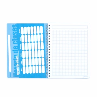 Cuaderno Argollado Profesional Cuadro Grande Norma Azul claro 100 Hojas