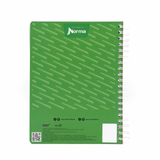 Cuaderno Argollado Profesional Cuadro Grande Norma Verde 200 Hojas