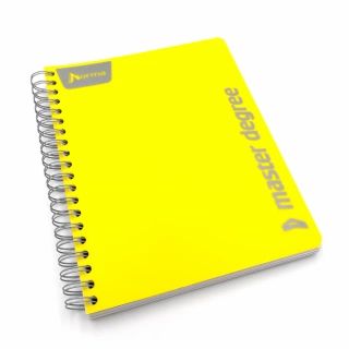 Cuaderno Argollado Profesional Cuadro Grande Polycover Norma Amarillo 200 Hojas