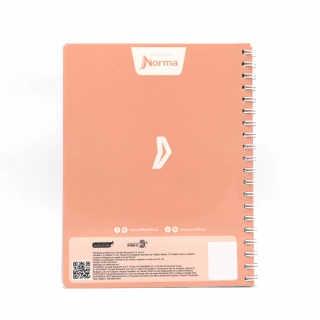 Cuaderno Argollado Profesional Cuadro Grande Polycover Norma Naranja Pastel 100 Hojas