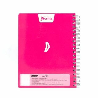 Cuaderno Argollado Profesional Cuadro Grande Polycover Norma Rosa 200 Hojas