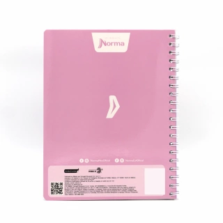 Cuaderno Argollado Profesional Cuadro Grande Polycover Norma Rosa Pastel 100 Hojas