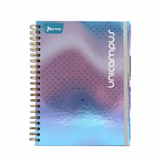 Cuaderno Argollado Profesional Cuadro Grande Unicampus Norma Azul Claro 120 Hojas