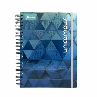 Cuaderno Argollado Profesional Cuadro Grande Unicampus Norma Azul Oscuro 120 Hojas