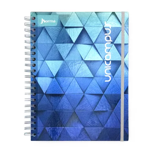 Cuaderno Argollado Profesional Cuadro Grande Unicampus Norma Azul Oscuro 160 Hojas