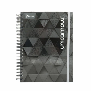 Cuaderno Argollado Profesional Cuadro Grande Unicampus Norma Negro 160 Hojas