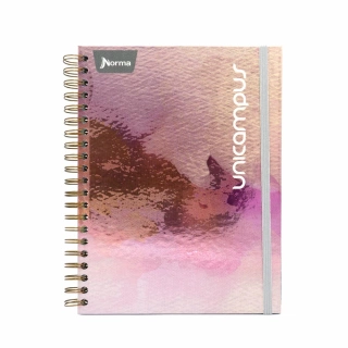 Cuaderno Argollado Profesional Cuadro Grande Unicampus Norma Rosa Claro 120 Hojas