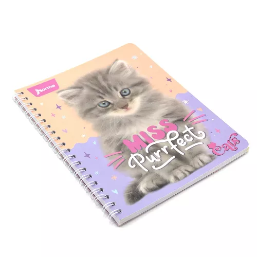 Cuaderno Argollado Profesional Raya Dogs Miss Purrfect - Cats 100 Hojas