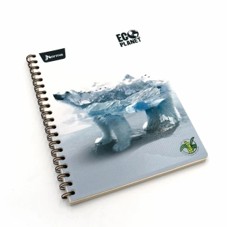 Cuaderno Argollado Profesional Raya Ecoplanet Norma Oso Polar 100 Hojas