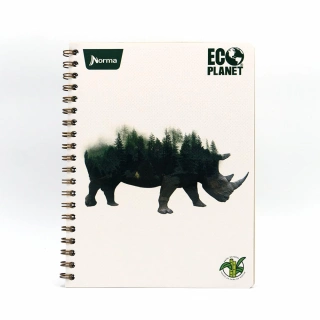 Cuaderno Argollado Profesional Raya Ecoplanet Norma Rinoceronte 100 Hojas