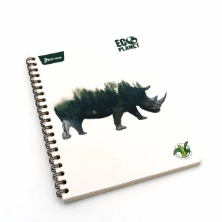 Cuaderno Argollado Profesional Raya Ecoplanet Norma Rinoceronte 100 Hojas