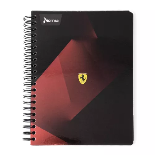 Cuaderno Argollado Profesional Raya Ferrari Metalizado Red and black 200 Hojas