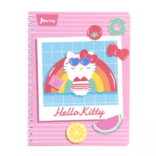 Cuaderno Argollado Profesional Raya Hello Kitty Postal 100 Hojas
