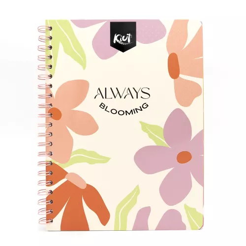 Cuaderno Argollado Profesional Raya Kiut Always Blooming 100 Hojas