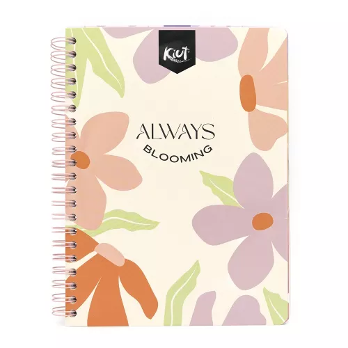Cuaderno Argollado Profesional Raya Kiut Always Blooming 200 Hojas