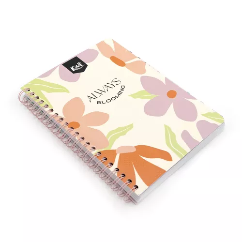 Cuaderno Argollado Profesional Raya Kiut Always Blooming 200 Hojas