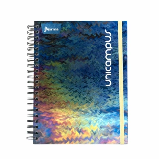 Cuaderno Argollado Profesional Raya Unicampus Norma Azul Metalico 120 Hojas