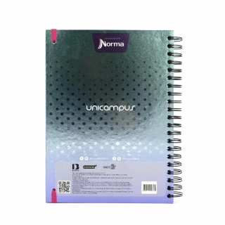 Cuaderno Argollado Profesional Raya Unicampus Norma Morado Holografico 160 Hojas 1