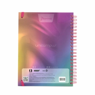 Cuaderno Argollado Profesional Raya Unicampus Norma Morado Soft touch 120 Hojas
