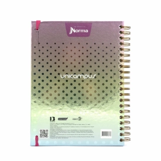 Cuaderno Argollado Profesional Raya Unicampus Norma Rosa Holografico 120 Hojas