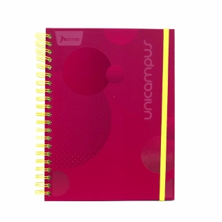 Cuaderno Argollado Profesional Raya Unicampus Norma Rosa Soft touch 160 Hojas