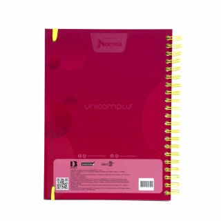 Cuaderno Argollado Profesional Raya Unicampus Norma Rosa Soft touch 160 Hojas