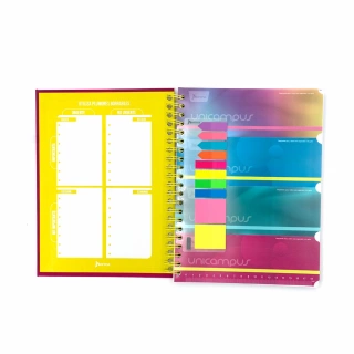 Cuaderno Argollado Profesional Raya Unicampus Norma Rosa Soft touch 160 Hojas