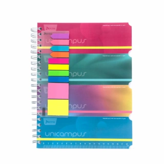 Cuaderno Argollado Profesional Raya Unicampus Norma Verde Soft touch 120 Hojas